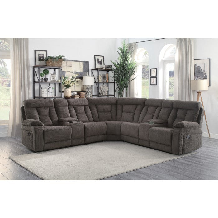 3-Piece brown Reclining Sectional ( Both ends recline)