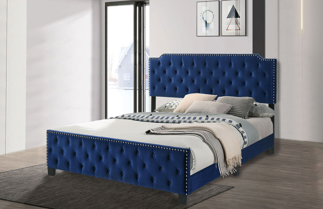 CHARLIZE Queen Bed, Navy image